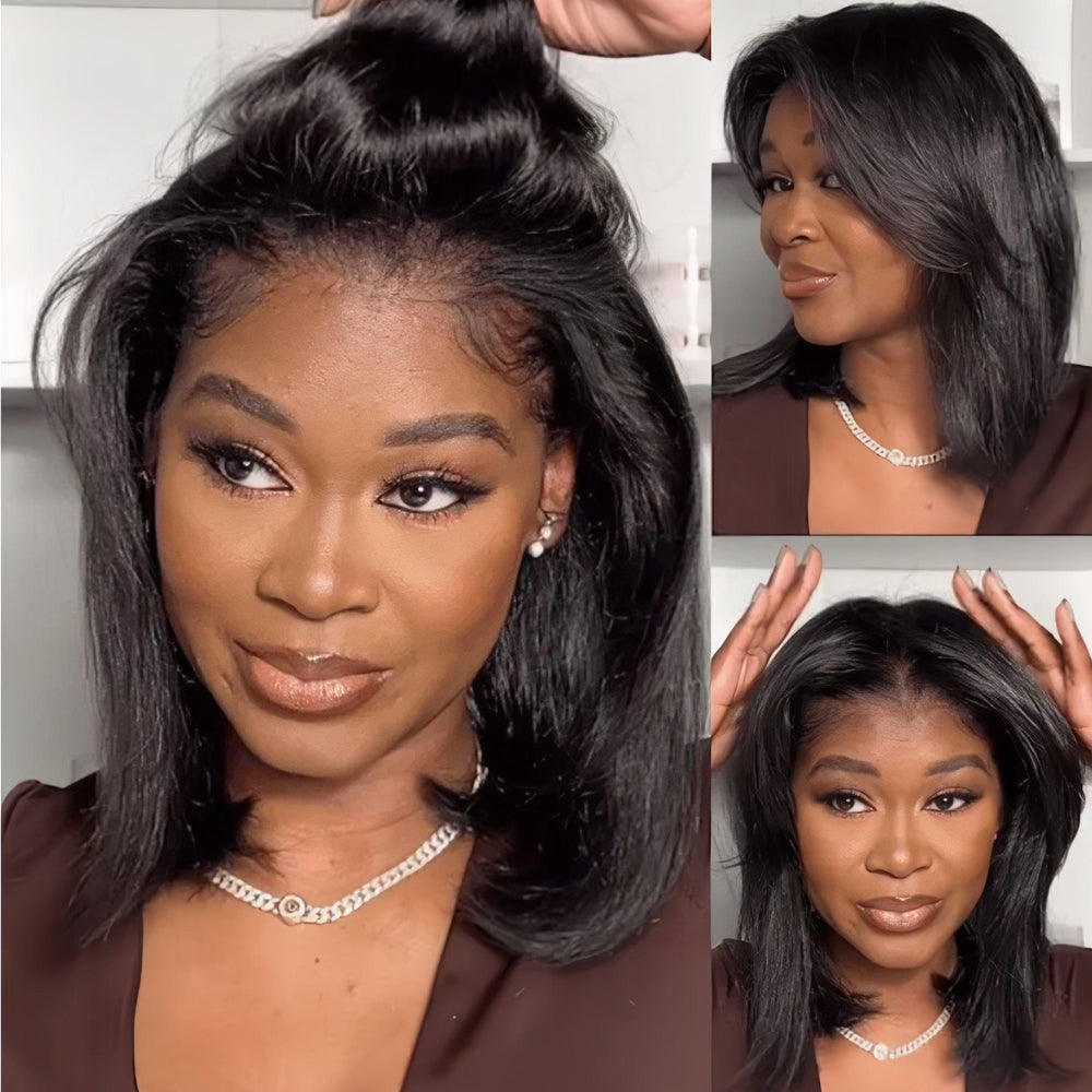 【Clearance Sale】Yaki Straight 6x4 Transparent Lace Wear Go Glueless Wig Pre-everything 100% Human Hair TianaHair