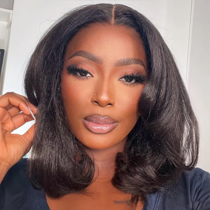 【Clearance Sale】Yaki Straight 6x4 Transparent Lace Wear Go Glueless Wig Pre-everything 100% Human Hair TianaHair