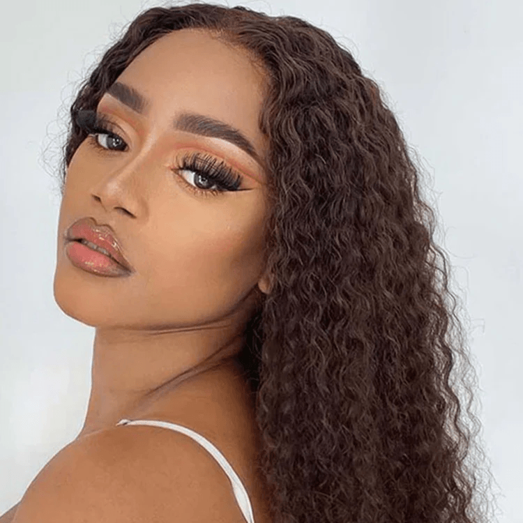 Dark Brown 7x5 Pre-Cut Lace Glueless Kinky Curly Wear Go Wig TianaHair