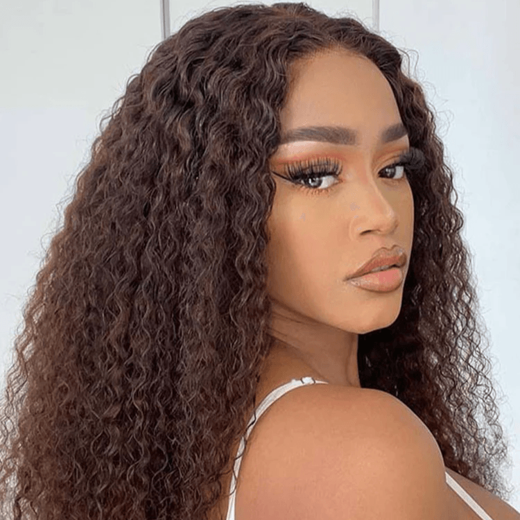 Dark Brown 7x5 Pre-Cut Lace Glueless Kinky Curly Wear Go Wig TianaHair