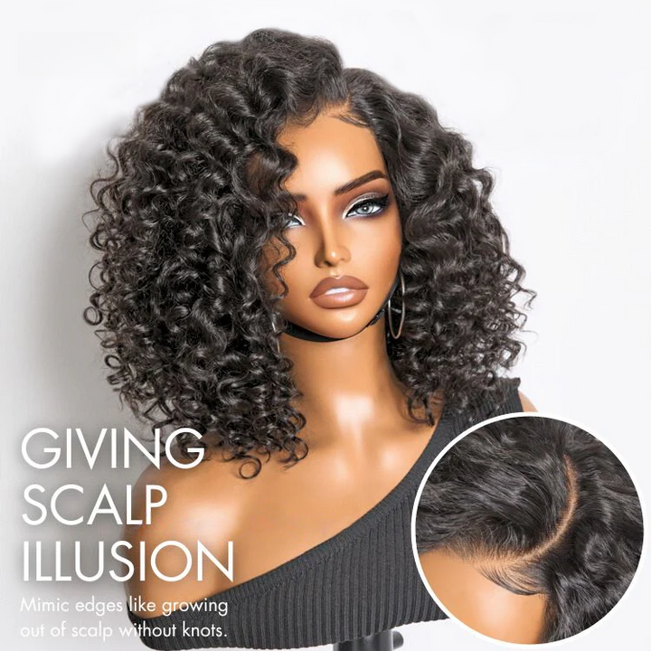 Deep Wave Glueless 6X4 Lace Human Hair Glueless Curly Wig TianaHair