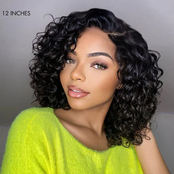 Deep Wave Glueless 6X4 Lace Human Hair Glueless Curly Wig TianaHair