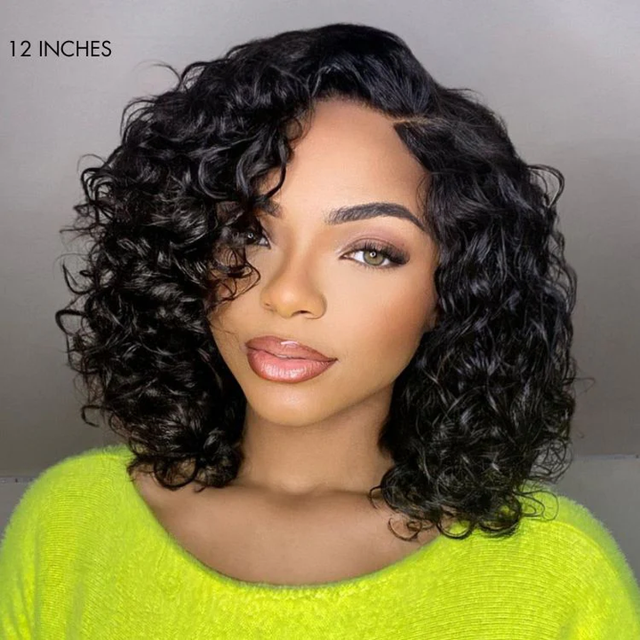 Deep Wave Glueless 6X4 Lace Human Hair Glueless Curly Wig TianaHair