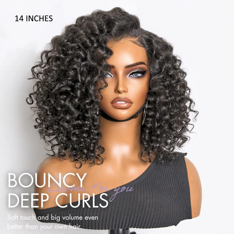 Deep Wave Glueless 6X4 Lace Human Hair Glueless Curly Wig TianaHair