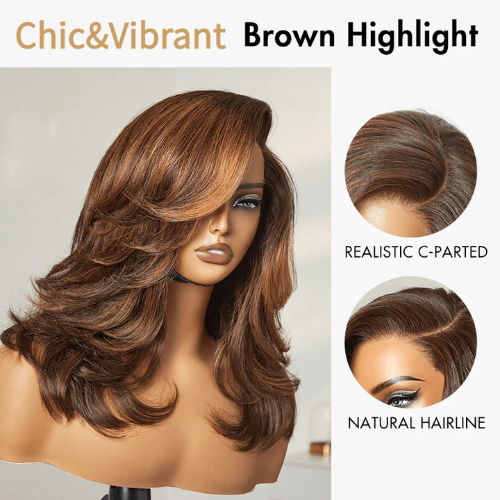 Effortlessly Chic Layered Haircut Wavy Glueless 6x4 Lace Short Wig TianaHair