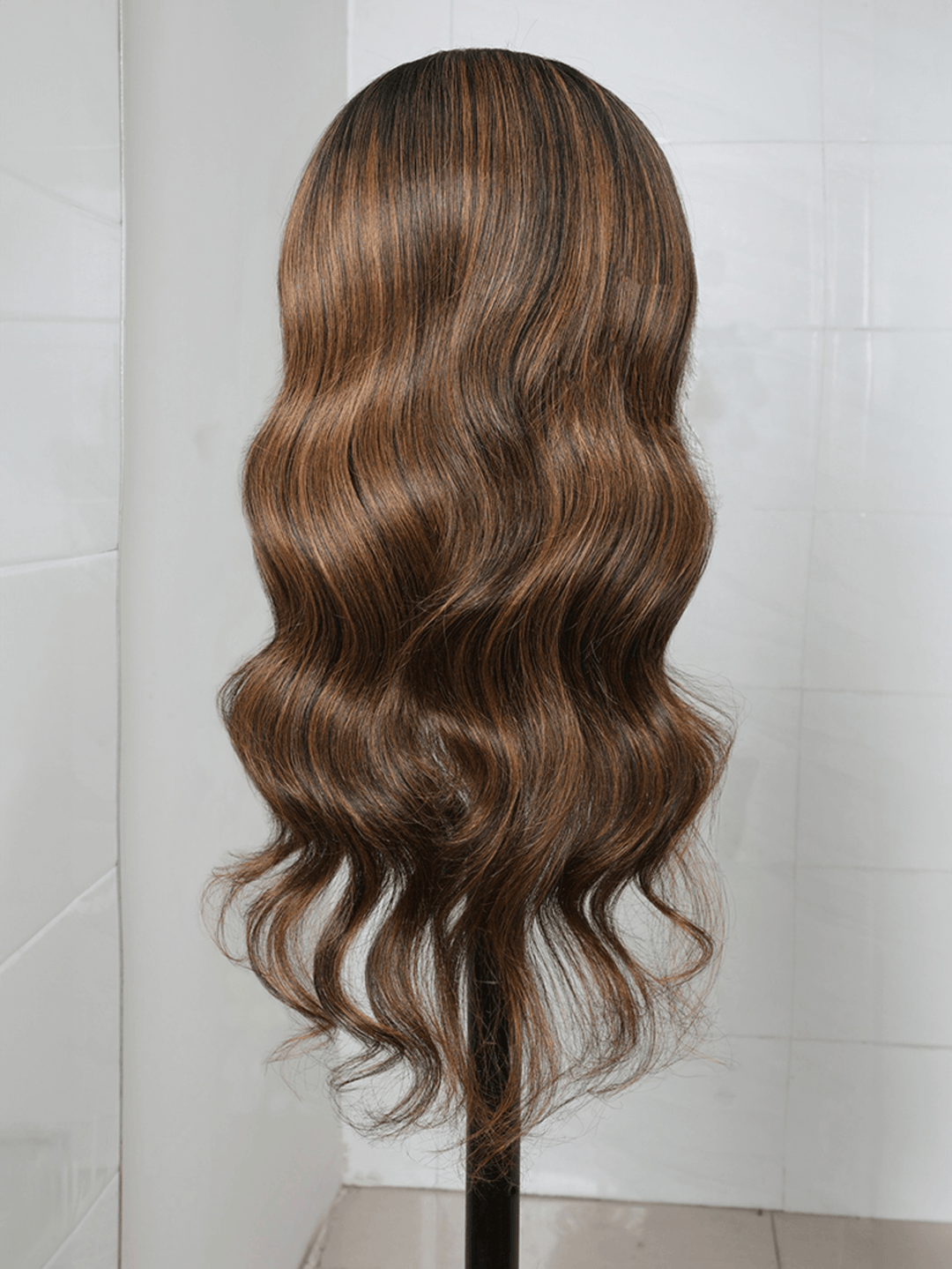 Highlight Brown Body Wave No Lace Glueless Long Headband Wig 150% Density 100% Human Hair TianaHair