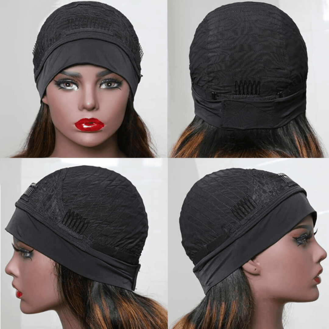 Highlight Brown Body Wave No Lace Glueless Long Headband Wig 150% Density 100% Human Hair TianaHair