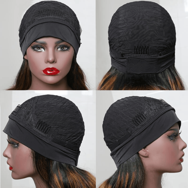 Highlight Brown Body Wave No Lace Glueless Long Headband Wig 150% Density 100% Human Hair TianaHair