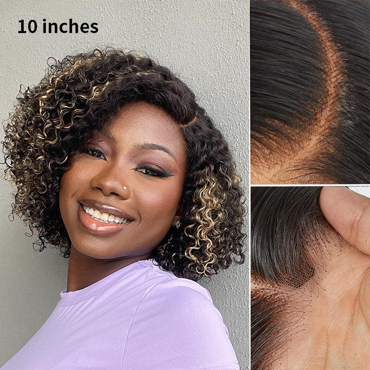 Honey Blonde Highlight 6X4 Lace Wear And Go Glueless Classic Short Wig TianaHair