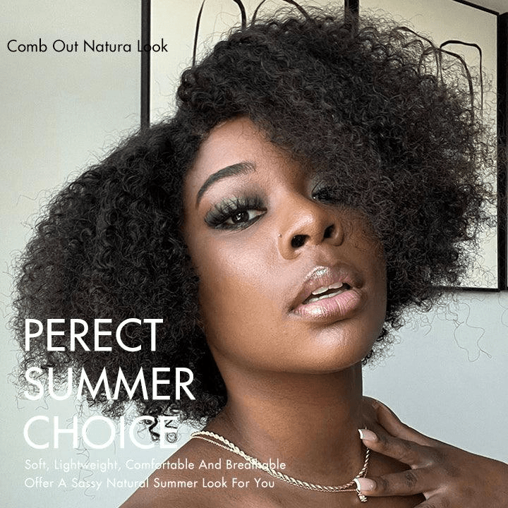 Kinky Edges Jerry Curly 6x4 Wear Go Glueless Side Part Short Wig TianaHair