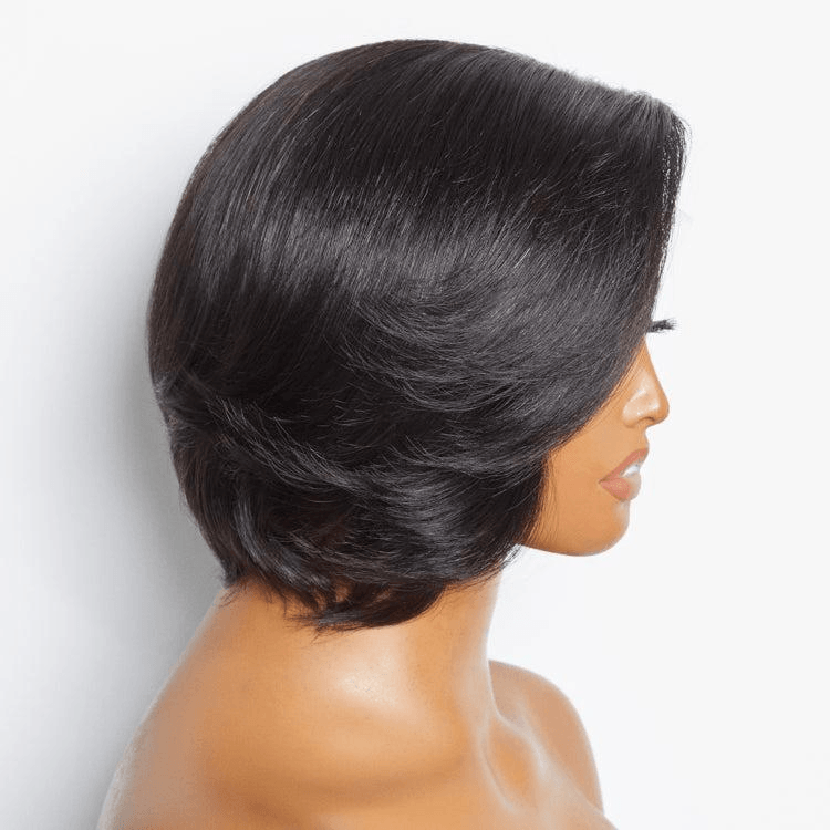 Mature Boss 13x4 Lace Pixie Cut with Swept Bangs Glueless Bob Wig TianaHair