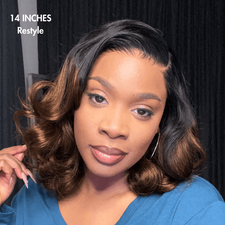 Natural Hairline Ombre Brown Loose Body Wave Glueless 13x4 Lace Wig Human Hair TianaHair