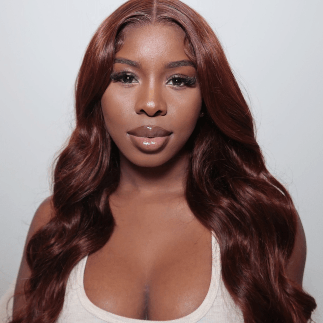 Reddish Brown Body Wave Wear Go 6x4 Glueless Pre Plucked Wig TianaHair