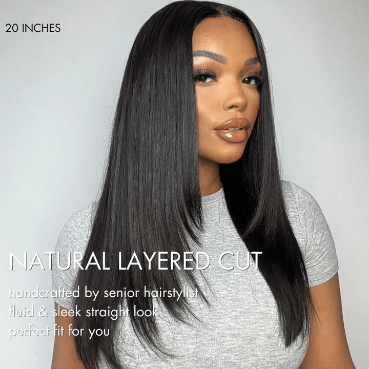Trendy Layered Cut Pre-plucked Glueless 6x4 Lace Wig 100% Human Hair TianaHair