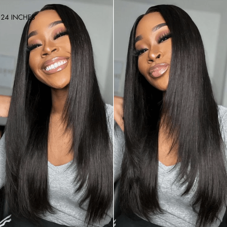 Trendy Layered Cut Pre-plucked Glueless 6x4 Lace Wig 100% Human Hair TianaHair