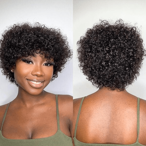 Ultra Natural Lightweight Bouncy Curly with Bangs Wig TianaHair
