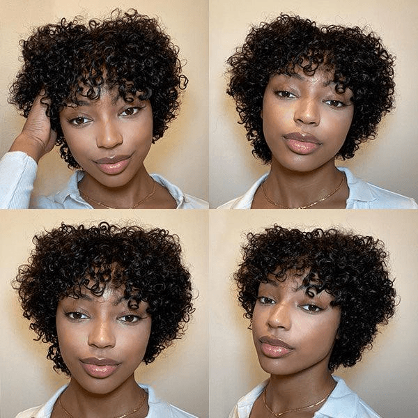 Ultra Natural Lightweight Bouncy Curly with Bangs Wig TianaHair