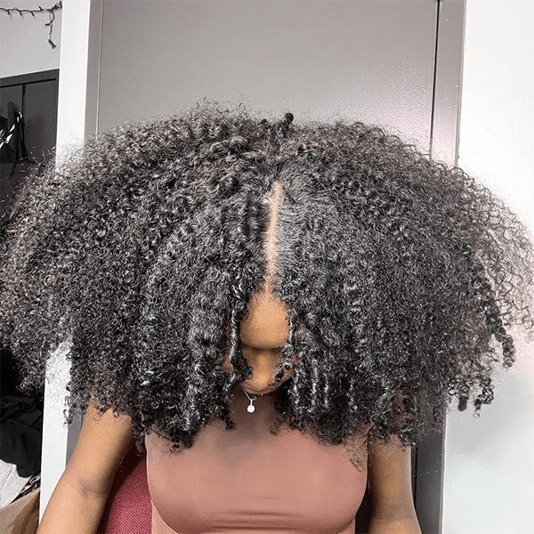 V Part Kinky Curly Glueless Wigs Pre-plucked 100% Human Hair TianaHair