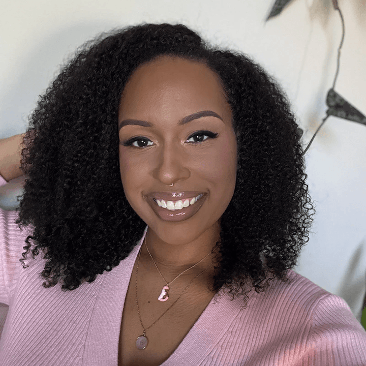 V Part Natural Black Afro Curly Glueless Wigs 180% Density 100% Human Hair TianaHair