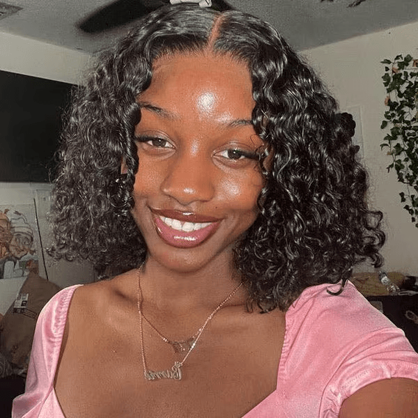 Water Wave 4x4 Closure Lace Put On And Go Glueless Bob Wigs 100% Human Hair TianaHair