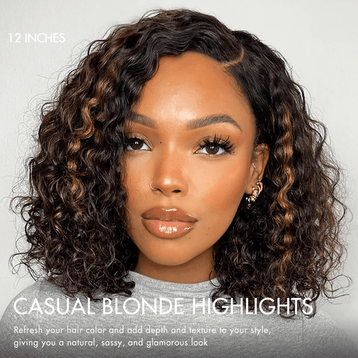 Wear Go 4x4 Blonde Highlight Water Wave Glueless Wig TianaHair