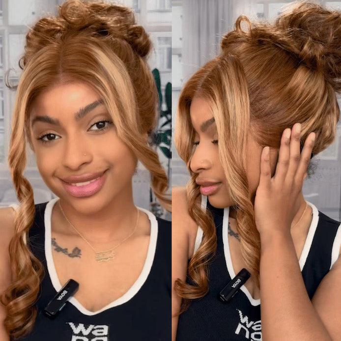 Wear Go 6x4 Highlight Brown Wigs Body Wave Pre-plucked Glueless Lace Wigs TianaHair