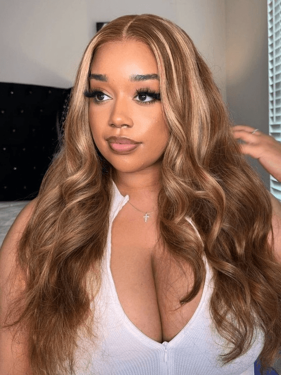 Wear Go 6x4 Highlight Brown Wigs Body Wave Pre-plucked Glueless Lace Wigs TianaHair
