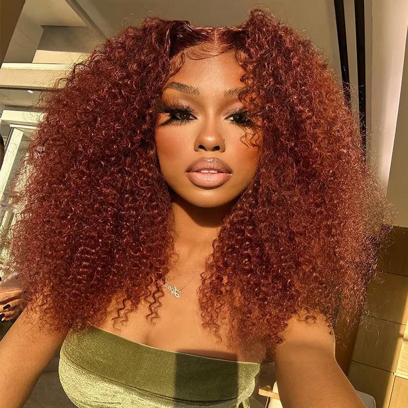 Wear Go 6x4 Reddish Brown Glueless Wig Pre Plucked Kinky Curly Wig TianaHair