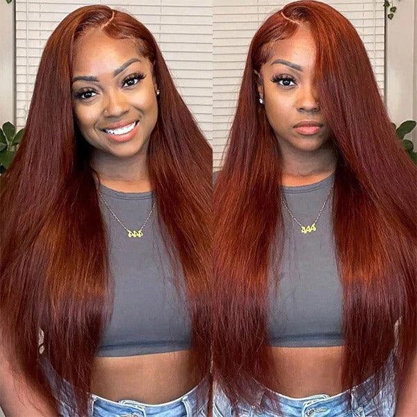 Wear Go 6x4 Reddish Brown Glueless Wig Pre Plucked Silky Straight Wig TianaHair