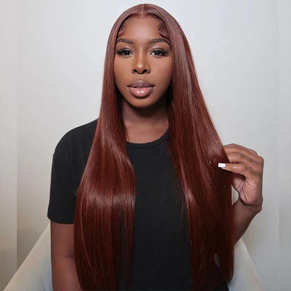 Wear Go 6x4 Reddish Brown Glueless Wig Pre Plucked Silky Straight Wig TianaHair