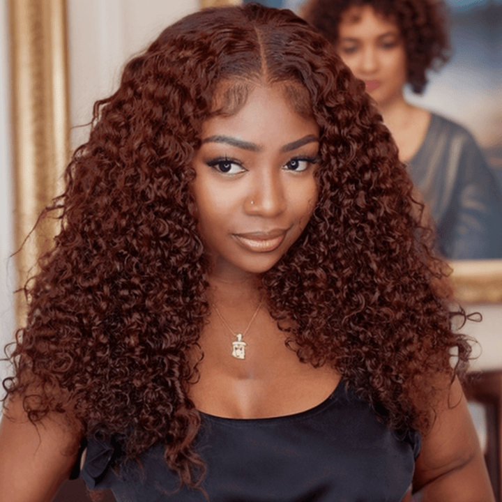 Wear Go 6x4 Reddish Brown Glueless Wig Pre Plucked Water Wave Wig TianaHair