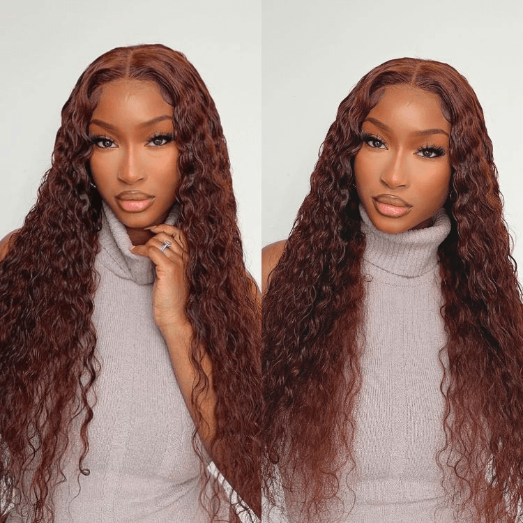 Wear Go 6x4 Reddish Brown Glueless Wig Pre Plucked Water Wave Wig TianaHair