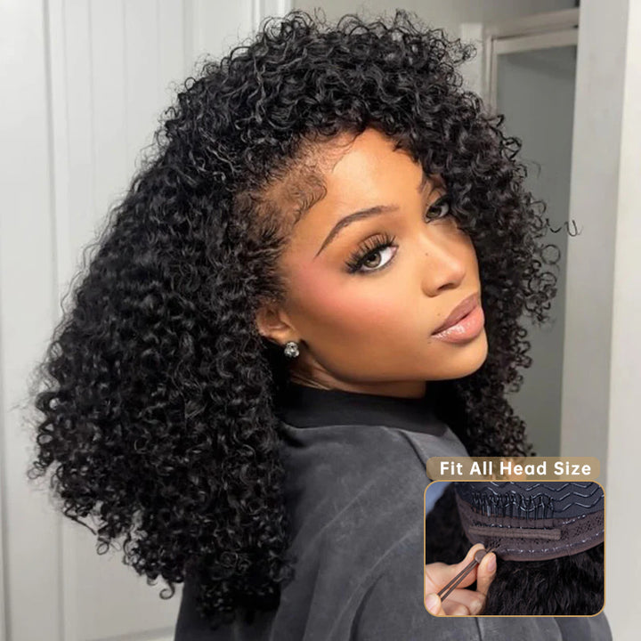 FlexCap Wear & Go Kinky Curly 7x5 Pre-Everything & Transparent Lace Flexi-Fit Invisi Drawstring Cap Glueless Wig