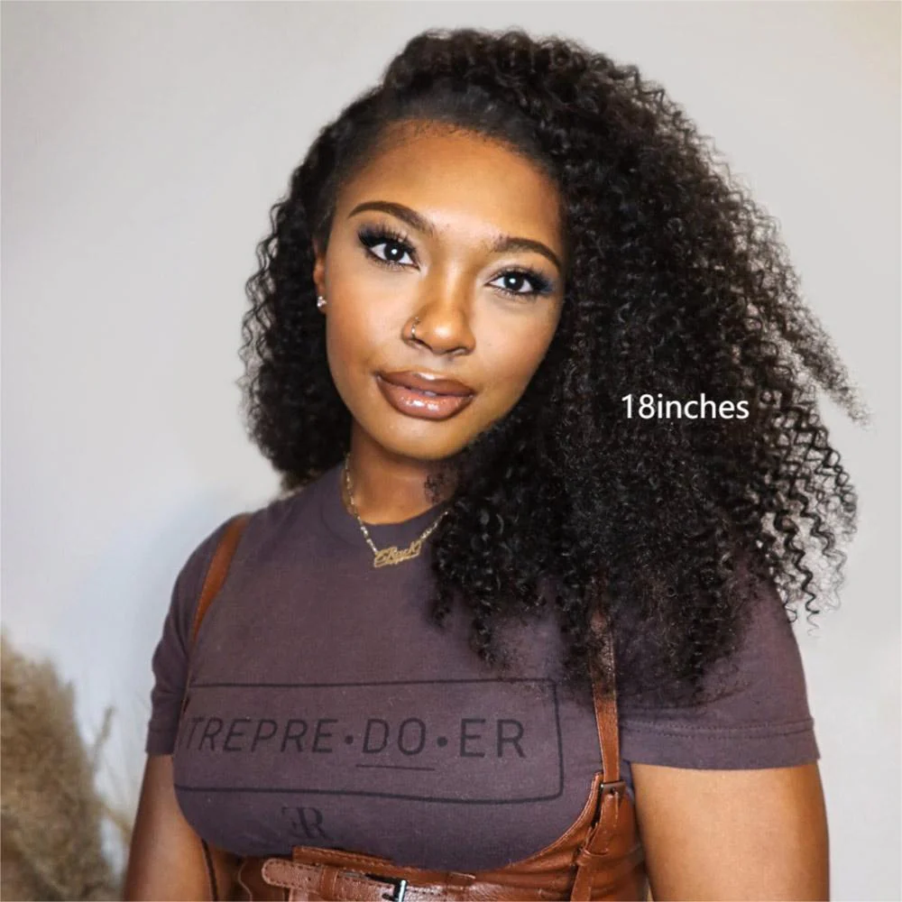 4x4/7x5 Lace Afro Coily With 4C Kinky Edges Glueless Wig