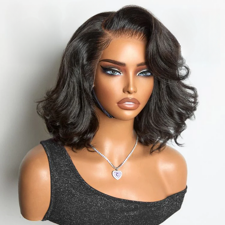 Pre-Max 13x4 Frontal Lace Loose Body Wave Short Bob Glueless Wig 100% Human Hair