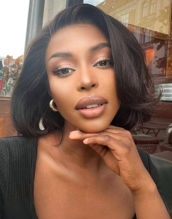 7x5 Lace Side Part Layered Haircut Bob With Bangs Glueless Wig 100% Human Hair