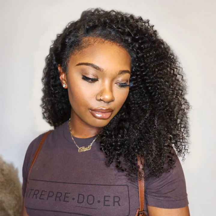 4x4/7x5 Lace Afro Coily With 4C Kinky Edges Glueless Wig