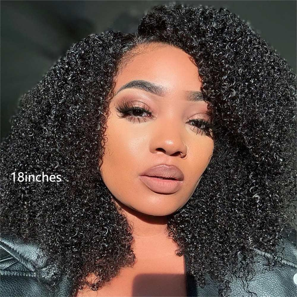 4x4/7x5 Lace Afro Coily With 4C Kinky Edges Glueless Wig