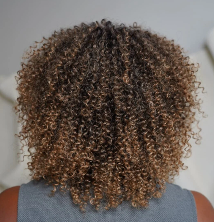 No Lace Put On & Go Honey Brûlée Curly Glueless Wig With Bangs