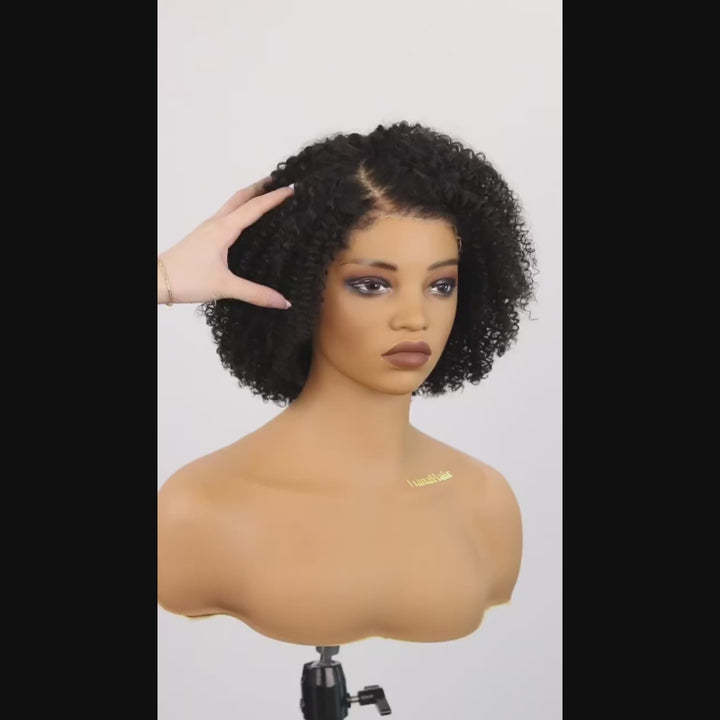 4x4/7x5 Lace Afro Coily With 4C Kinky Edges Glueless Wig