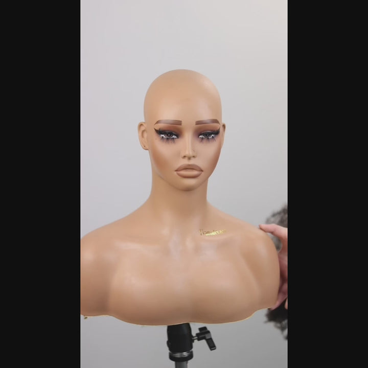 Afro Kinky Curly Brown Highlight 4x4/7x5 Pre-Everyhthing & Transparent Lace Wear Go Glueless Wig