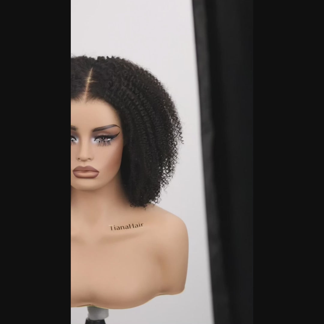 FlexCap Wear & Go Afro Kinky Curly 7x5 Pre-Everything & Transparent Lace Flexi-Fit Invisi Drawstring Cap Glueless Wig