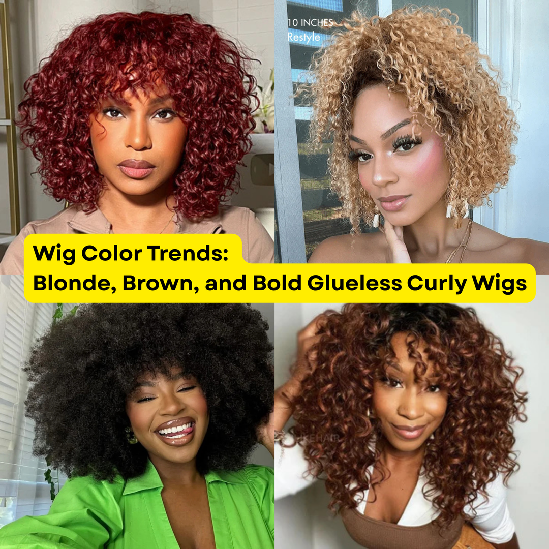 Wig Color Trends: Blonde, Brown, and Bold Glueless Curly Wigs