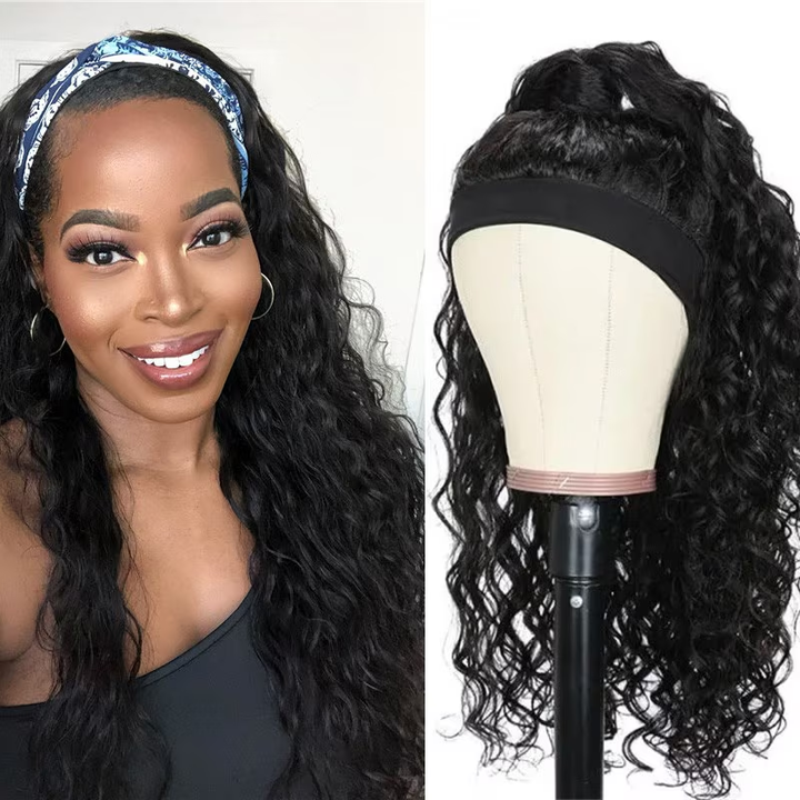 TianaHair Beginner Friendly Water Wave Glueless Long Headband Wig 100% Human Hair.