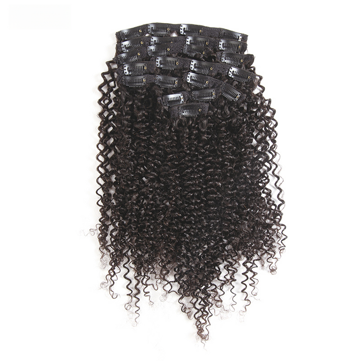 Kinky Curly Clip Ins Hair Extensions 100% Human Hair