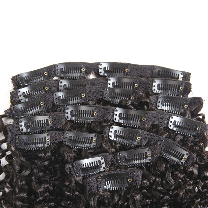Kinky Curly Clip Ins Hair Extensions 100% Human Hair