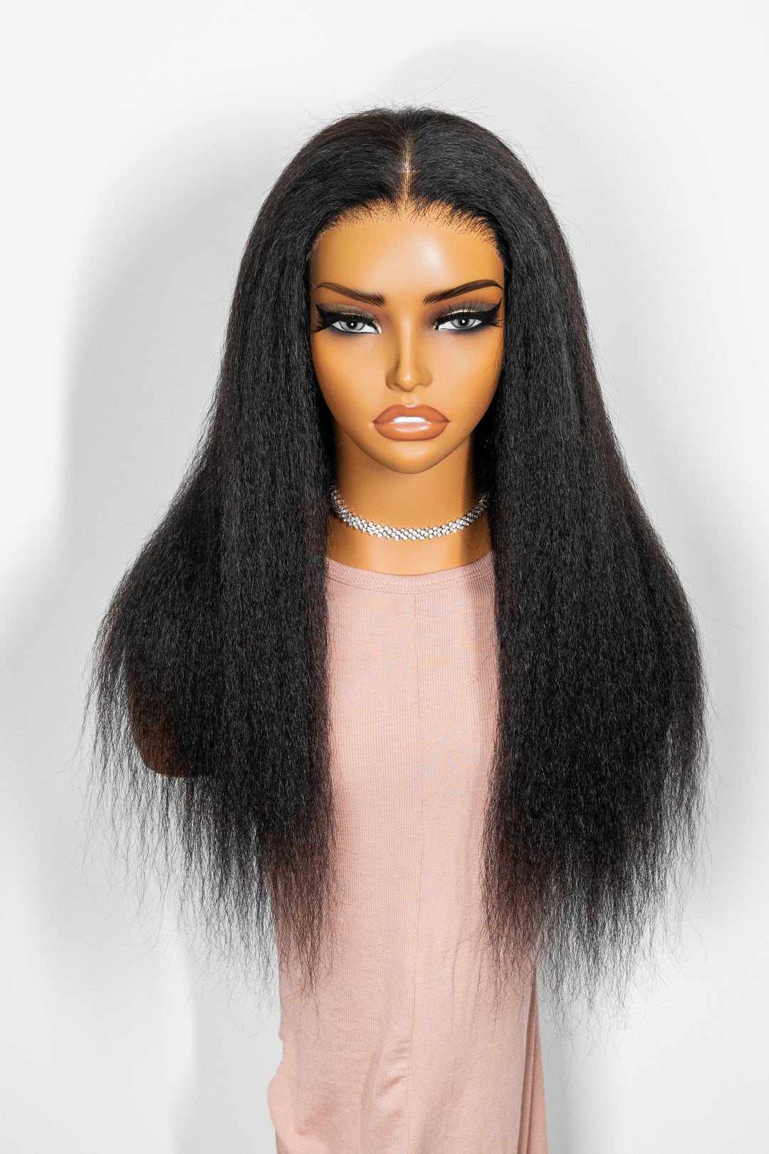 TianaHair Kinky Straight 6x4 Wear Go Glueless Transparent/HD Lace Wig With Pre Bleached Tiny Knots.