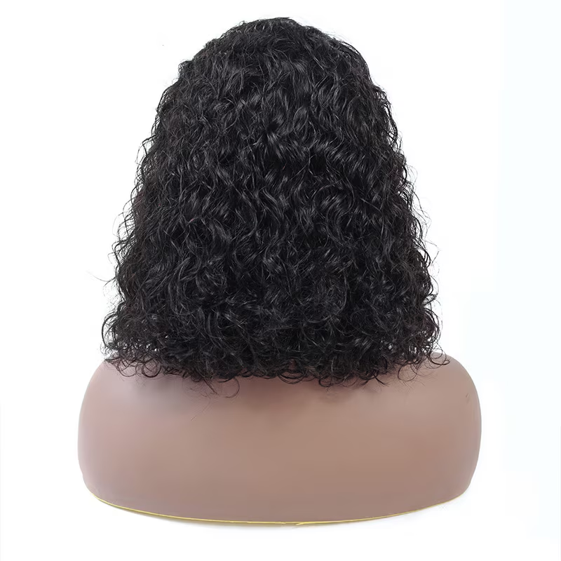 TianaHair Water Wave 4x4 Closure Lace Put On And Go Glueless Bob Wigs 100% Human Hair.