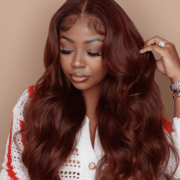 TianaHair Reddish Brown Body Wave Wear Go 6x4 Glueless Pre Plucked Wig.