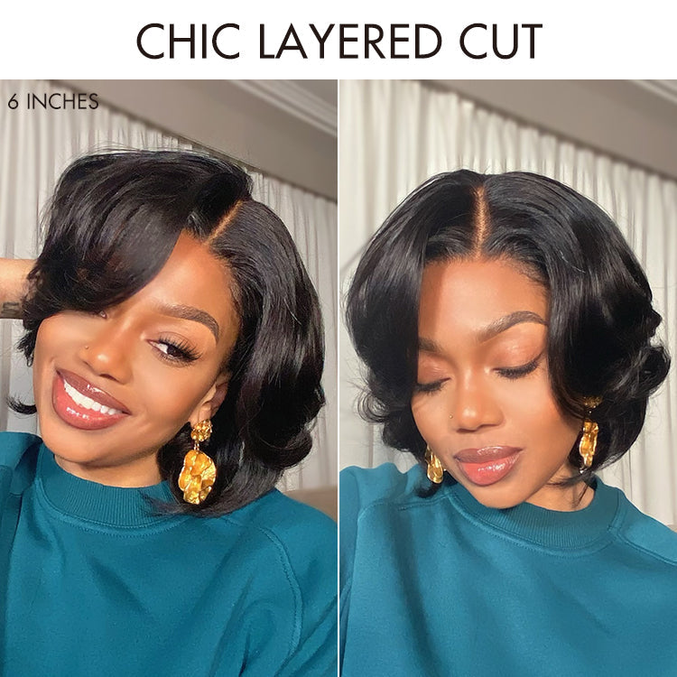 Elegant Boss Vibe 4x4 Lace Short Pixie Cut Wear And Go Glueless Wig